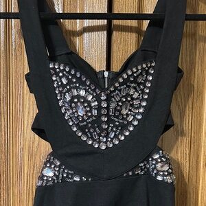 Chic Black Dress with Embellishments